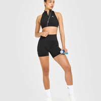 EasyLift™ Zip High Neck Sports Bra | Black