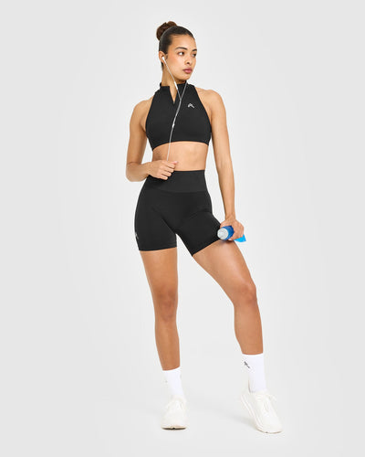 EasyLift™ Zip High Neck Sports Bra | Black