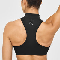 EasyLift™ Zip High Neck Sports Bra | Black
