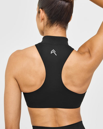 EasyLift™ Zip High Neck Sports Bra | Black