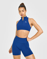 EasyLift™ Zip High Neck Sports Bra | Vintage Navy