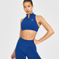 EasyLift™ Zip High Neck Sports Bra | Vintage Navy