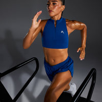EasyLift™ Zip High Neck Sports Bra | Vintage Navy