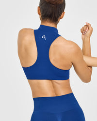 EasyLift™ Zip High Neck Sports Bra | Vintage Navy