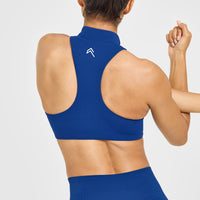 EasyLift™ Zip High Neck Sports Bra | Vintage Navy
