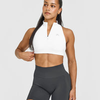 EasyLift™ Zip High Neck Sports Bra | White