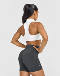 EasyLift™ Zip High Neck Sports Bra | White