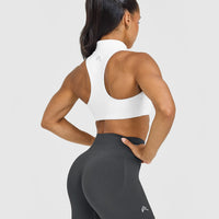 EasyLift™ Zip High Neck Sports Bra | White