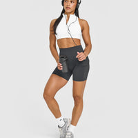 EasyLift™ Zip High Neck Sports Bra | White
