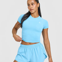 Go To Seamless Fitted Mid Top | Arctic Blue