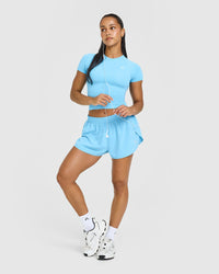 Go To Seamless Fitted Mid Top | Arctic Blue