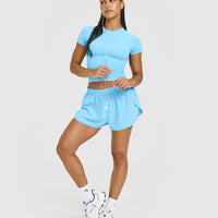 Go To Seamless Fitted Mid Top | Arctic Blue