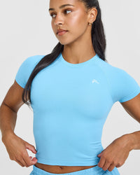 Go To Seamless Fitted Mid Top | Arctic Blue