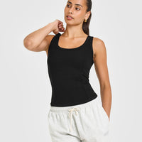 Mellow™ Rib Scoop Neck Vest | Black