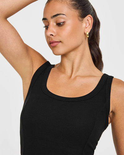 Mellow™ Rib Scoop Neck Vest | Black