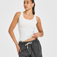 Mellow™ Rib Scoop Neck Vest | Light Grey Marl