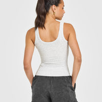 Mellow™ Rib Scoop Neck Vest | Light Grey Marl