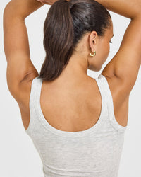 Mellow™ Rib Scoop Neck Vest | Light Grey Marl