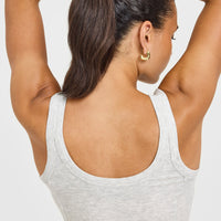 Mellow™ Rib Scoop Neck Vest | Light Grey Marl