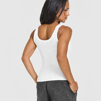 Mellow™ Rib Scoop Neck Vest | White