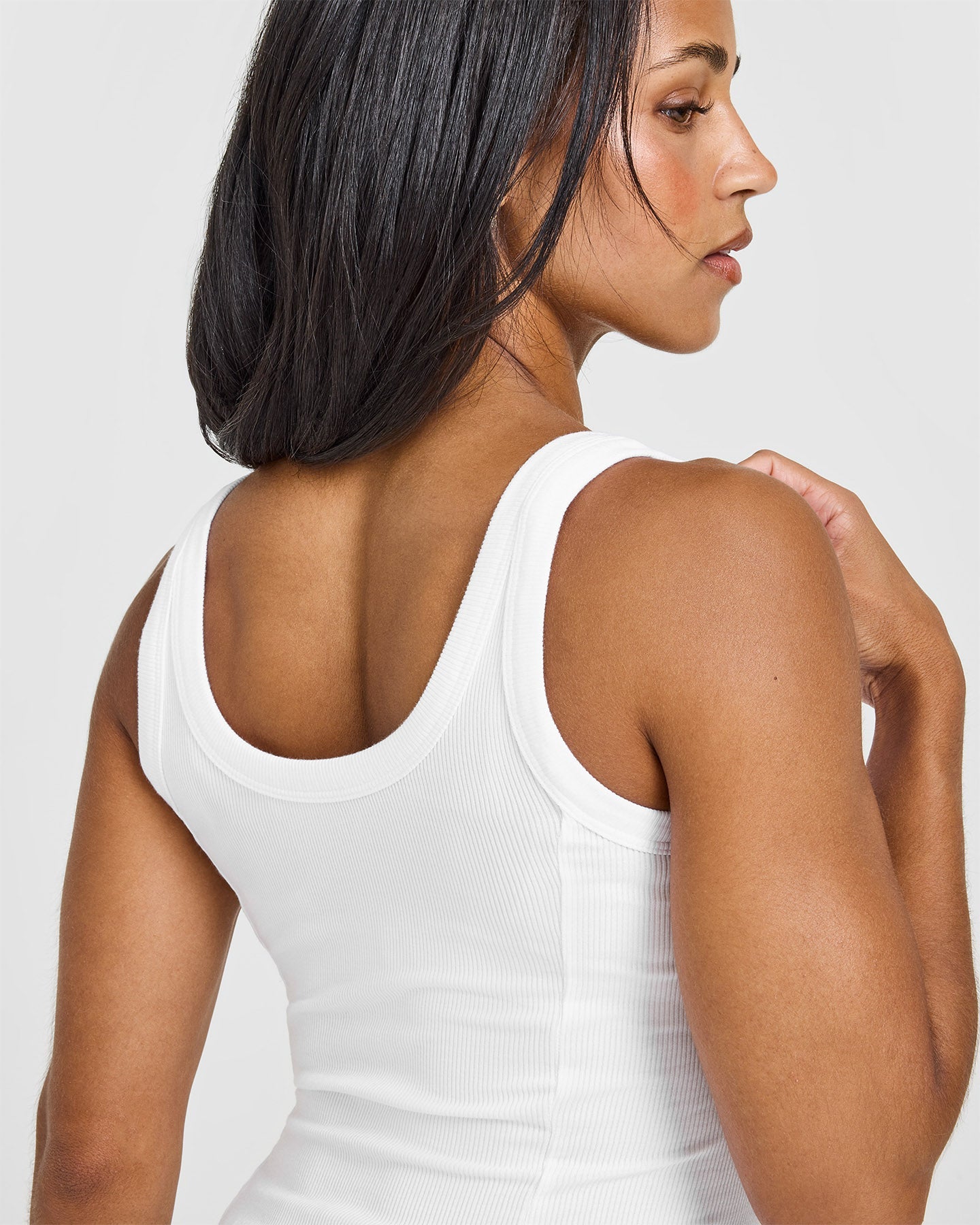 Mellow™ Rib Scoop Neck Vest | White