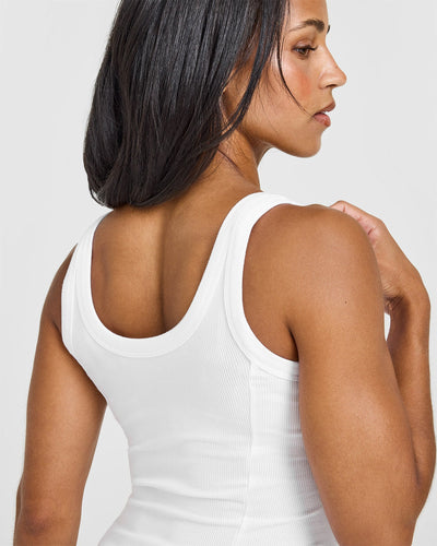 Mellow™ Rib Scoop Neck Vest | White