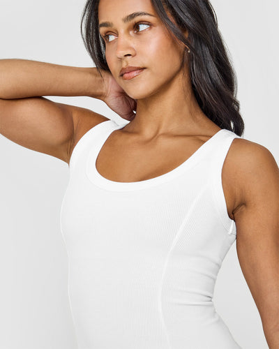 Mellow™ Rib Scoop Neck Vest | White