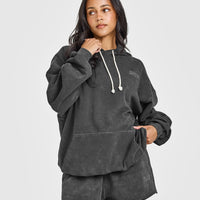 Raw Lounge Oversized Hoodie | Washed Black