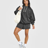 Raw Lounge Oversized Hoodie | Washed Black