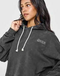Raw Lounge Oversized Hoodie | Washed Black