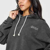 Raw Lounge Oversized Hoodie | Washed Black
