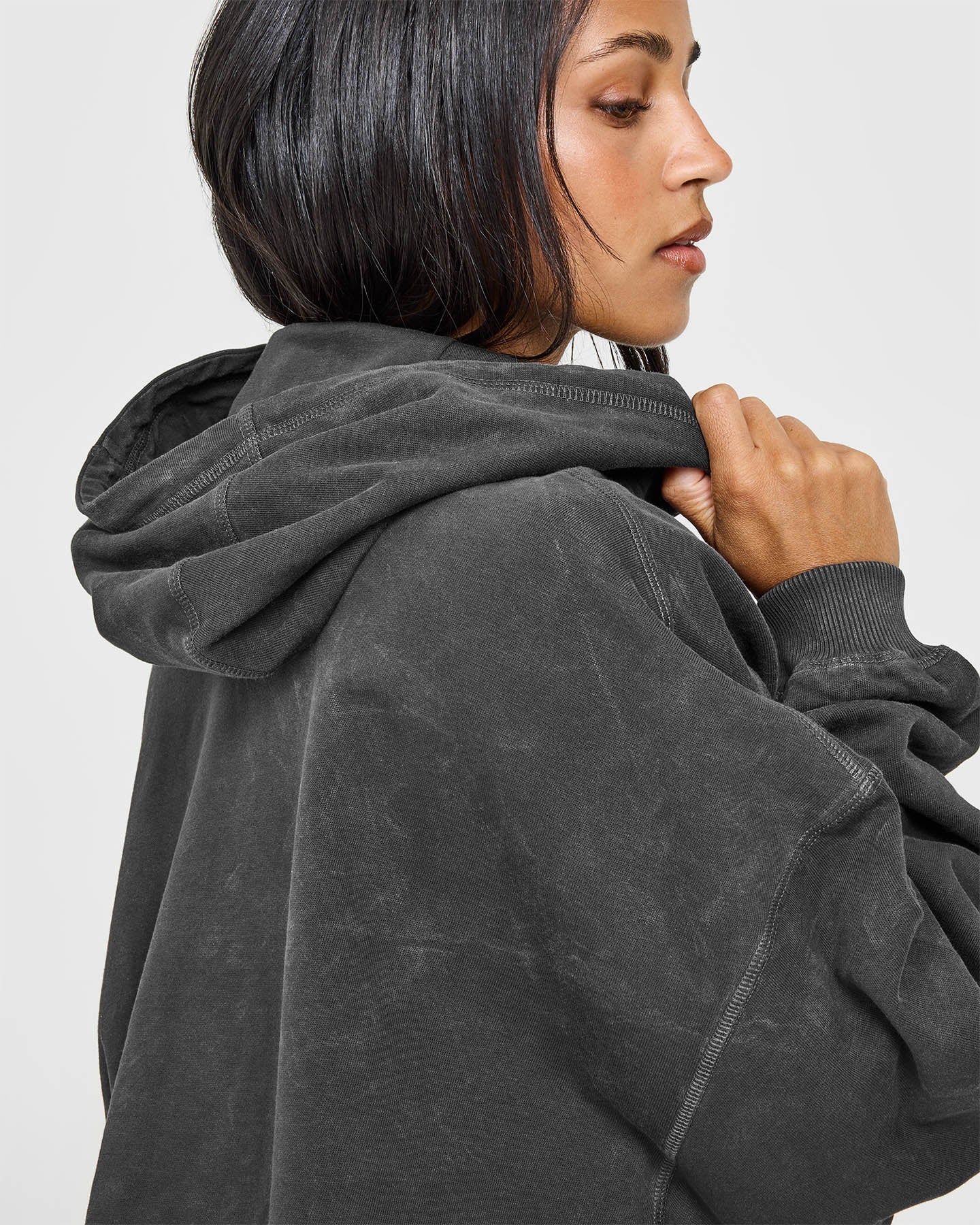 Raw Lounge Oversized Hoodie | Washed Black