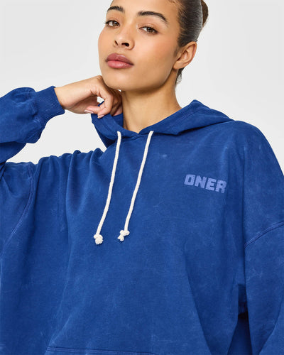 Raw Lounge Oversized Hoodie | Washed Vintage Navy