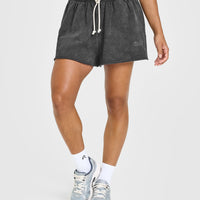 Raw Lounge Oversized Shorts | Washed Black