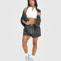 Raw Lounge Oversized Shorts | Washed Black