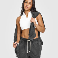 Raw Lounge Oversized Shorts | Washed Black