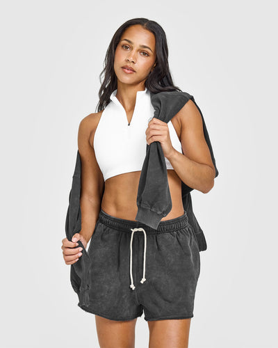 Raw Lounge Oversized Shorts | Washed Black