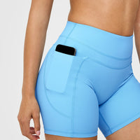 Unified High Waisted Pocket Shorts 6" | Arctic Blue
