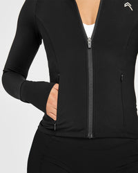 Unified Pocket Jacket White Logo | Black