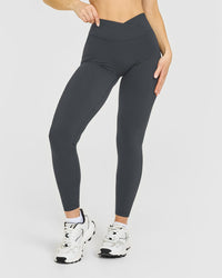 Unified Wrap Leggings White Logo | Coal
