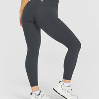 Unified Wrap Leggings White Logo | Coal