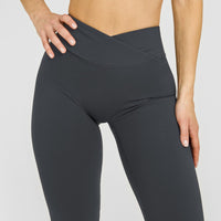 Unified Wrap Leggings White Logo | Coal