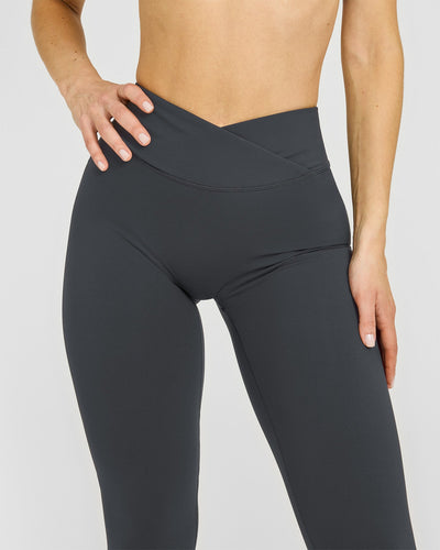 Unified Wrap Leggings White Logo | Coal