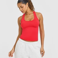 Cotton Fitted Vest | Muscle Mommy Red