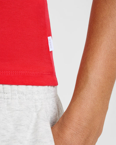 Cotton Fitted Vest | Muscle Mommy Red
