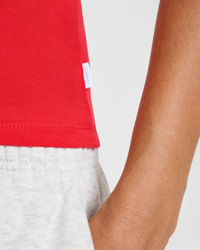 Cotton Fitted Vest | Muscle Mommy Red