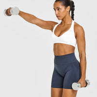 Effortless Seamless Halter Neck Sports Bra | White