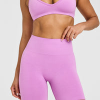 Effortless Seamless Shorts with White Logo | Orchid Purple