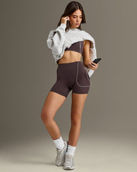 SoftMotion™ High Waisted Shorts 6" | Dark Umber Brown