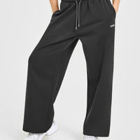 Mid Weight Relaxed Straight Leg Joggers | Soft Black